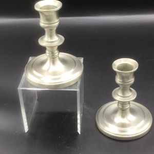 Pair of Solid Brass Candle Holders - Made in USA